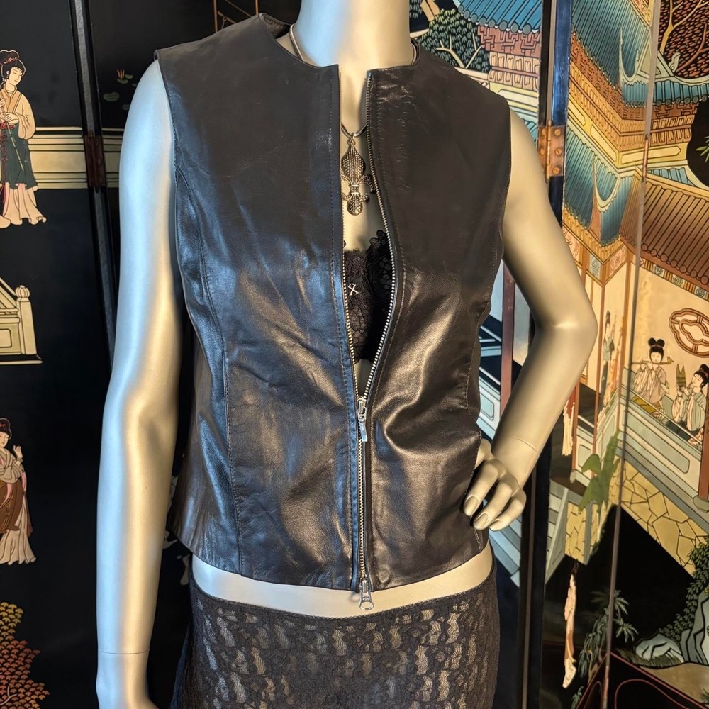 Caslon Black Genuine Lambskin Leather Vest XS Y2K 😍🏹